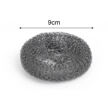 Stainless Steel Wire Brush with Long Handles Kitchen Replacement Steel Wool Wire Ball Dishwashing Brush Sink Countertop Cleaning
