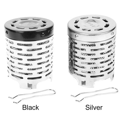 Mini Gas Heater Stove Stainless Steel Portable Warmer Heating Cover Camping Stove Warming Stove Hood for Outdoor Camping