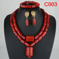 Latest Coral Jewelry Sets Nigerian Dubai Orange Necklace Sets of Beads African