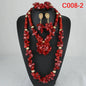 Fashion African Jewelry Set Nigerian Wedding Orange Coral Jewelry Set for Bride