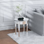 Mirrored Side End Table with Geometric Legs, Modern Furniture for Hallway, Living Room and Bedroom