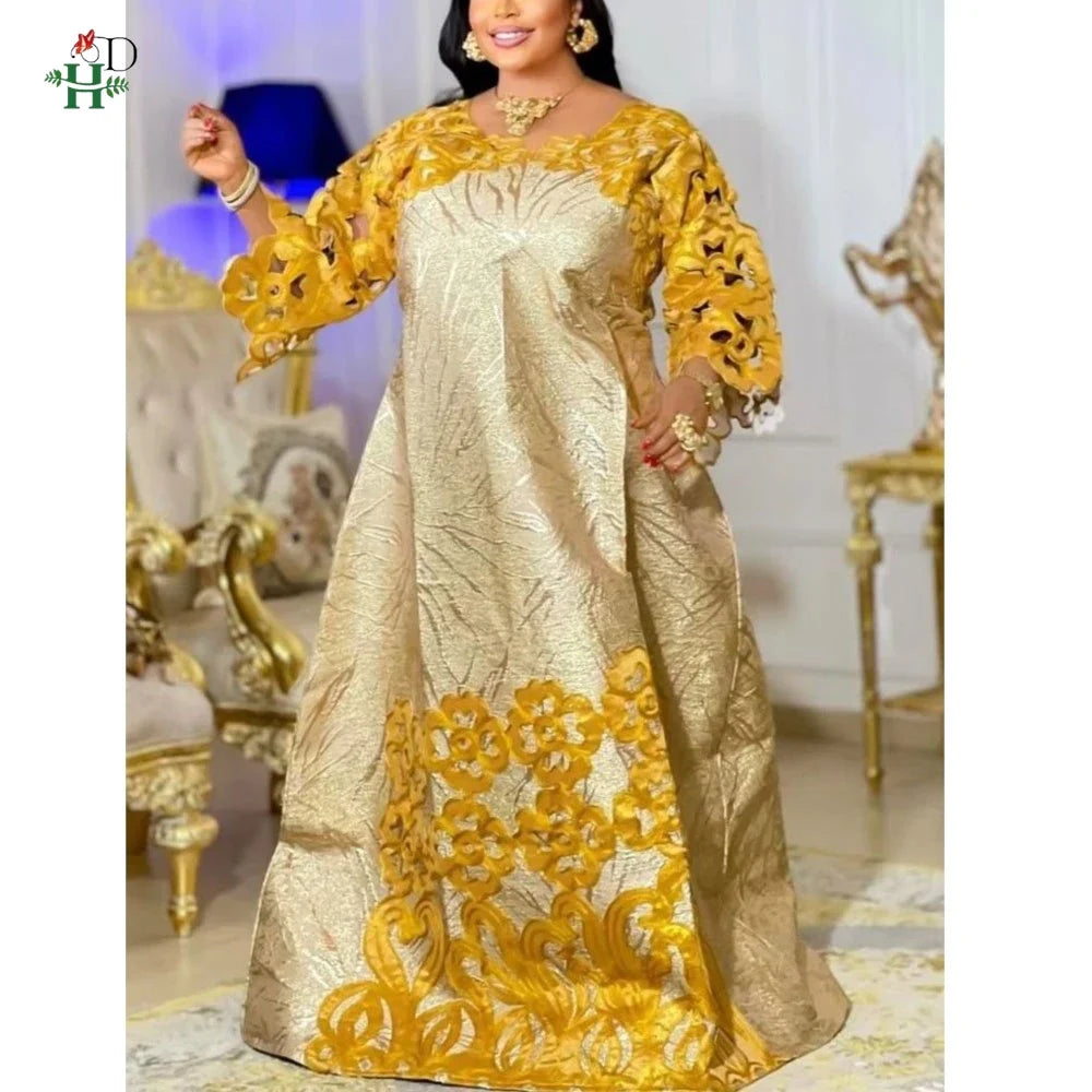 H&D African dresses for woman Turkey dress Sequin Diamond Robe Africaine African clothing Fashion Boubou Africain femme 2026 New