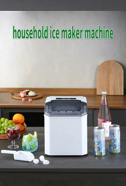 Household One-key Operation Stainless Steel Plastic Small Ice Maker Commercial Simple Operation