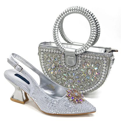 2024 Nigerian Design Evening Party Shoes And Bag Set Lucky Star Bag With
