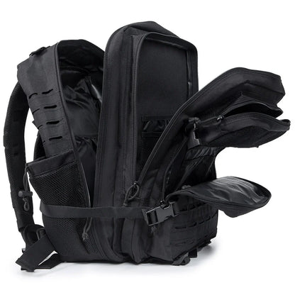 QT&QY 50L Tactical Backpack survival Bag Hunting MOLLE Backpack GYM For Men EDC Outdoor Hiking Rucksack Witch Bottle Holder