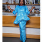 Women's African Designer Bazin Riche Evening Gowns Large Size with Headscarf