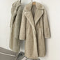High Quality Long Length Woolen Faux Fur Coat Women's Autumn Winter Elegant Tailored Collar Jacket Non-Mink Fur Coats
