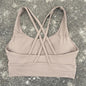 Solid Color Fitness Women Sport Bra Gym Yoga bra Athletic Cross Tight Top Workout Train With Chest Pad High quality shockproof