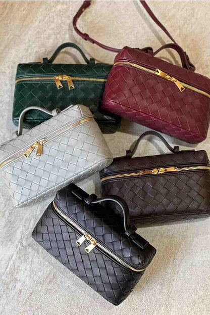 Milla Mini Woven Bag with Gold Accents
