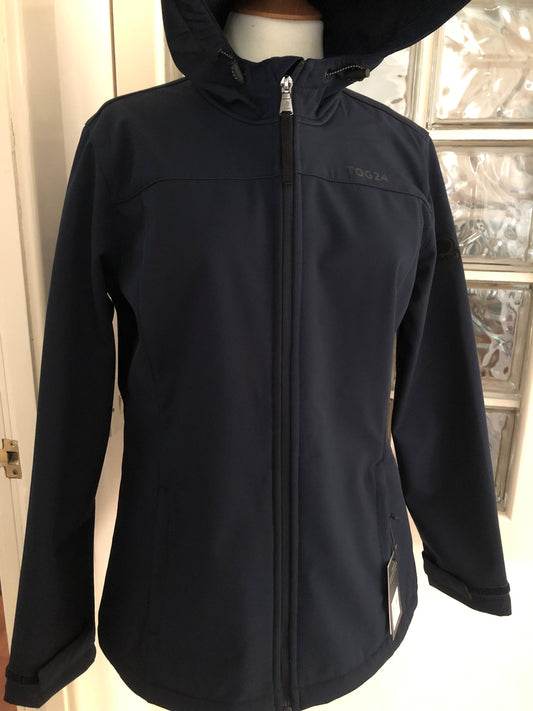 NEW TOG24 Keld Women's Softshell Hooded Jacket - Navy × 1 SIZE 14