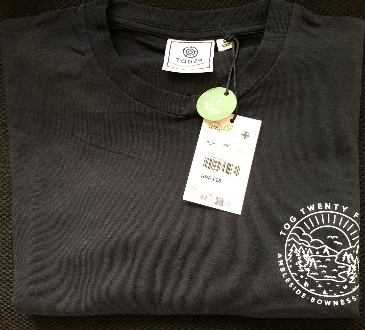 NEW TAG24 Lakes Men's T-Shirt - Dark Indigo × 1 L