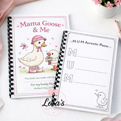Mama Goose & Me Mother’s Day Activity Book | A4 Spiral Bound Keepsake Gift
