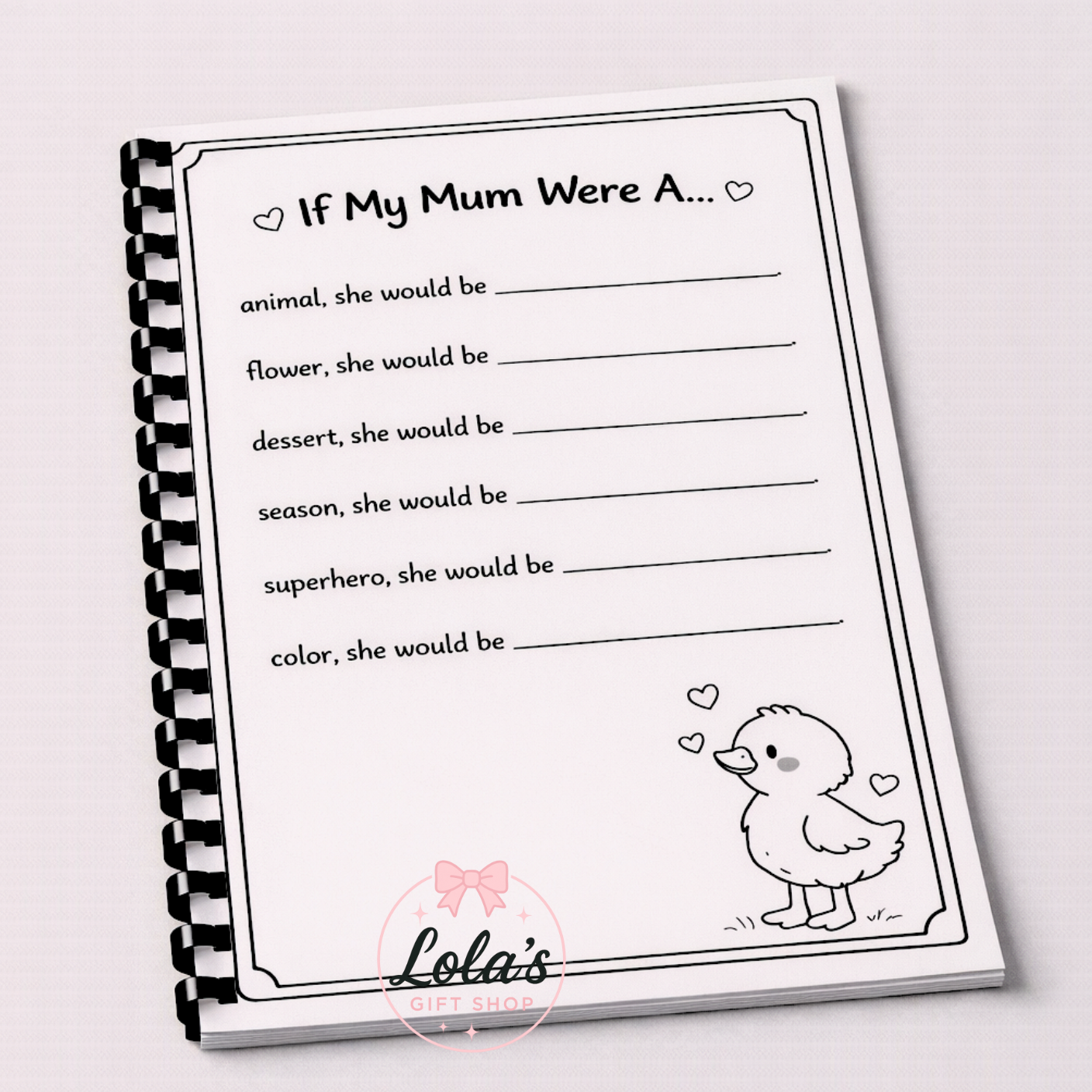 Mama Goose & Me Mother’s Day Activity Book | A4 Spiral Bound Keepsake Gift