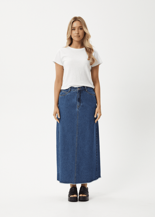 Afends Chichi- Denim Midi Skirt