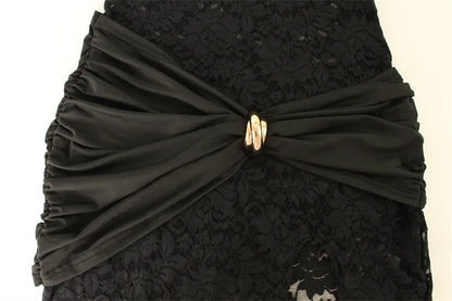 Chic Lace Cut-Out Evening Dress