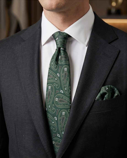 Emerald Paisley Luxury Tie Gift Set