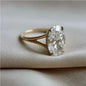 Vintage gold green crystal oval ring