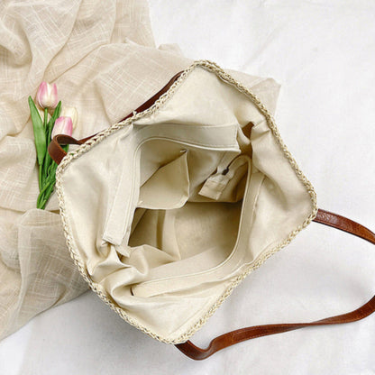 Straw Handbag Holiday Shoulder Bag Fashion Tote Bag