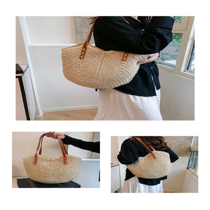 Straw Handbag Holiday Shoulder Bag Fashion Tote Bag