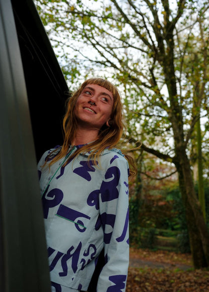 Organic Cotton Pyjama Shirt in Blue Things