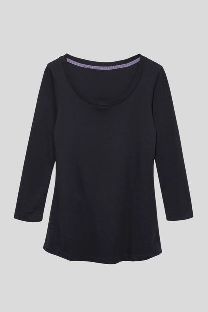 3/4 Sleeve Scoop Neck Cotton Modal T-Shirt