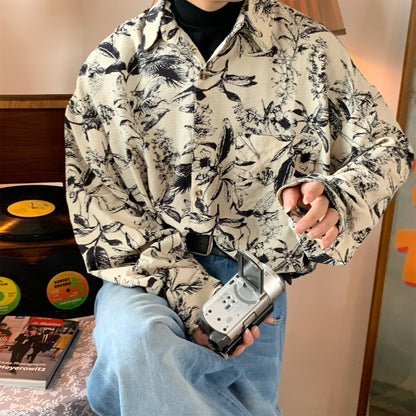 Autumn Vintage Printed Long Sleeved Shirt