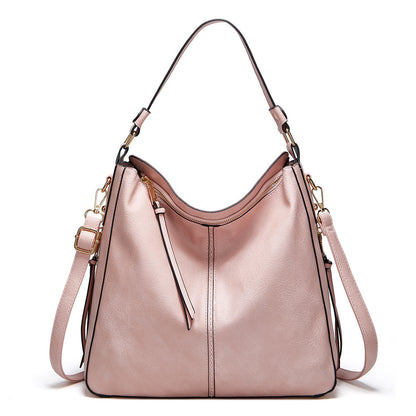 Hobos Zipper Bucket Bags With Adjustable Shoulder-strap Handbags Temperament High Capacity Messenger Shoulder Bag For Women