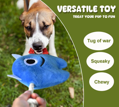 Large Dog Squeaky Chew Toys Stuffed Plush Dog Toys For Aggressive Chewers Durable Tug Of War Rope Toys Puppy Toys For Small, Medium Large Breed Monster Toys