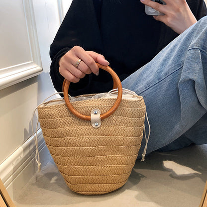 Ring Tote Braided Bag Casual One Shoulder