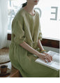 Women's Solid-Color Loose Casual All-Match Long Dress
