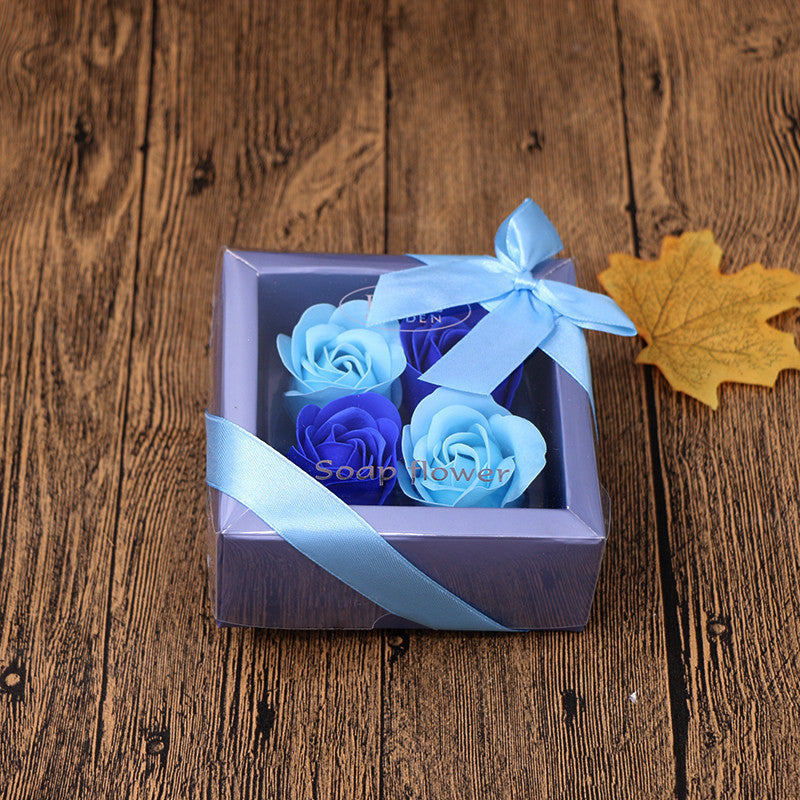 Soap Flower Gift Box Valentine's Day Gift Mother's Day Creative Gifts Bear Flower Rose Heart Shaped Tin Box