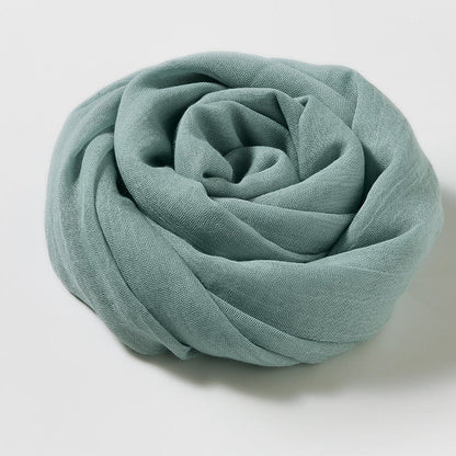 Artistic Sunscreen Solid Color Cotton And Linen Scarf