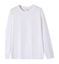 Solid-color Heavyweight Pure Cotton Crew-neck Long-sleeve T-shirt For Women