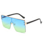 Fashion Big Frame Trend Metal Gradient Color All-in-one Sunglasses
