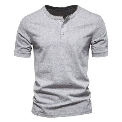 Mens Casual Crew-Neck Short-Sleeve Solid-Color T-Shirt