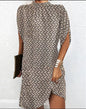 Women's Fashion Round Neck Loose Bat Sleeve Dress