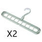 9-hole Clothes Hanger Organizer Space Saving Hanger Multi-function Folding Magic Hangers Drying Racks Scarf Clothes Storage