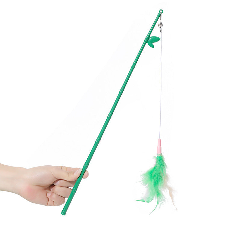 Cat Toy Teaser Plush Feather Bell Teaser Relieving Boredom Self-Hi Pet
