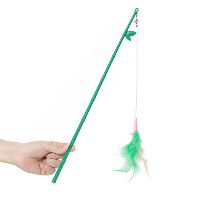 Cat Toy Teaser Plush Feather Bell Teaser Relieving Boredom Self-Hi Pet