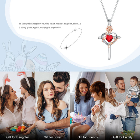 Cross Pendant Necklace Valentine's Day Gift