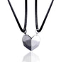 Minimalist Lovers Matching Friendship Heart Pendant Couple Magnetic Distance Faceted Heart Pendant Necklace Couple Jewelry