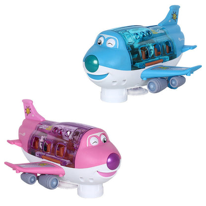 360 Rotating Electric Plane Airplane Toys For Kids Bump And Go Action Toddler Toy Plane With LED Flashing Light Sound For Boys