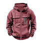 Printed Loose Zip Casual Hooded Sweatshirt