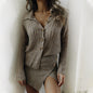 All-matching Lapel Solid Color Sweater Coat Cardigan