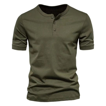 Mens Casual Crew-Neck Short-Sleeve Solid-Color T-Shirt