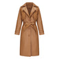 Women's Long, Loose-fit Classic Trench Coat With A Lapel And Belt
