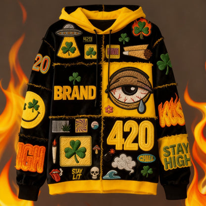 Fashion Casual Printed Polyester Sweater