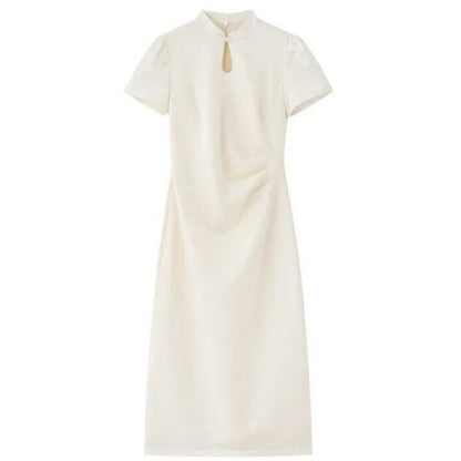 Women's Solid-Color Casual Modified New Chinese-style Dress