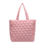 Rhombus Cotton-padded Coat Shoulder Tote Bag