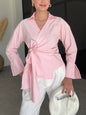 Solid Color Irregular Strap Blouse